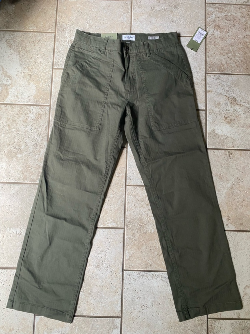 Men’s Goodfellow Utility Pants, 31x32, Olive Green, NWT, Relaxed/Loose Fit
